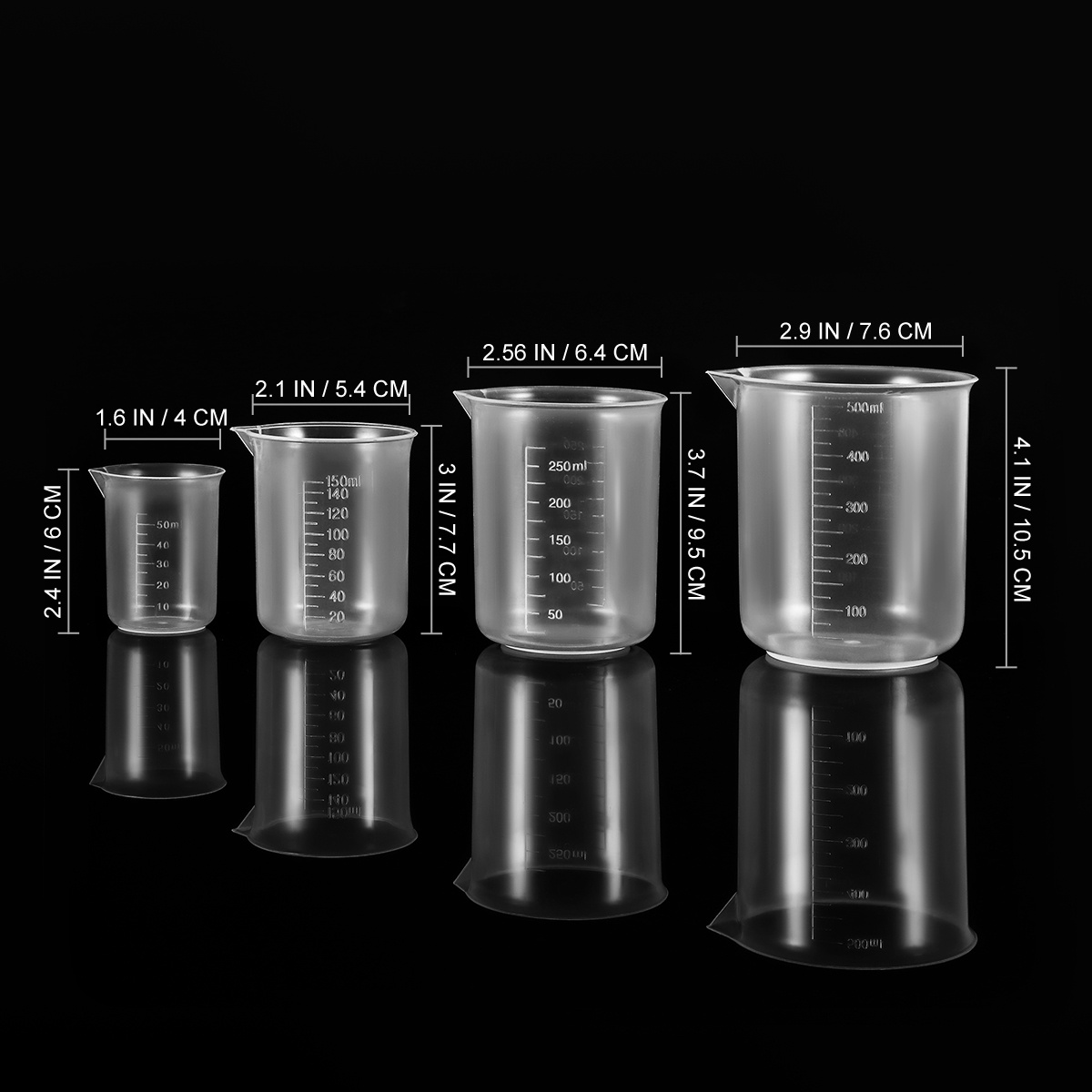 Plastic Cup 50Pcs - 4pcs 50Ml 150Ml 250Ml 500Ml Plastic