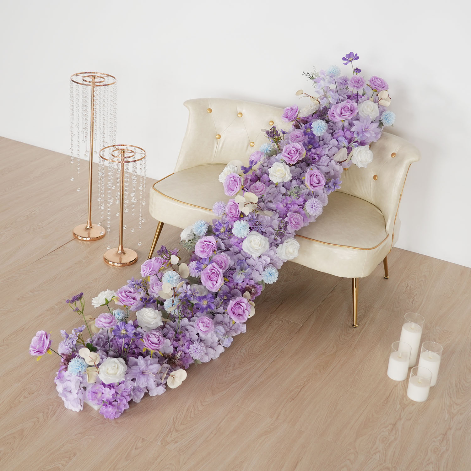 Flower Wall Panel - Uflower Purple Artificial Flowers Wedding Decor