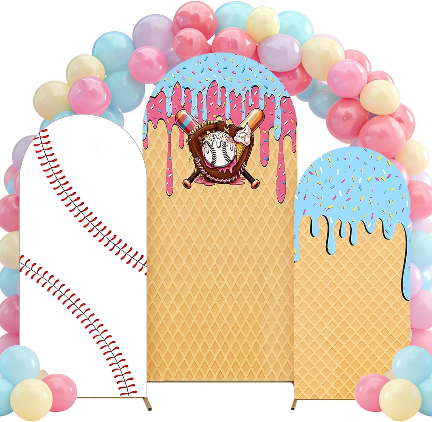 Baseball Ice Cream Drip Arch B - đánh giá và giá Dessert Table Backdrop