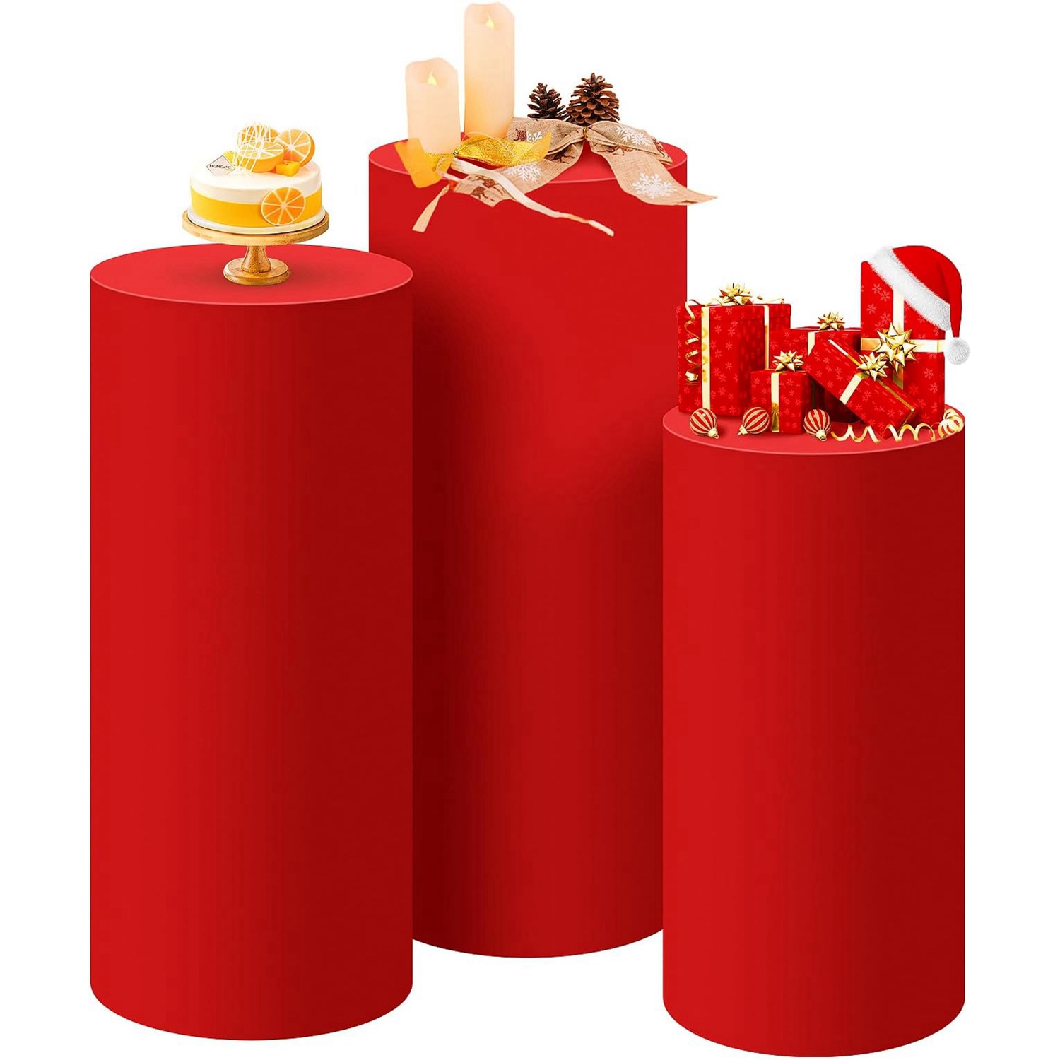 Yeele Red Cylinder Stand Cover - đánh giá và giá Dessert Table Backdrop