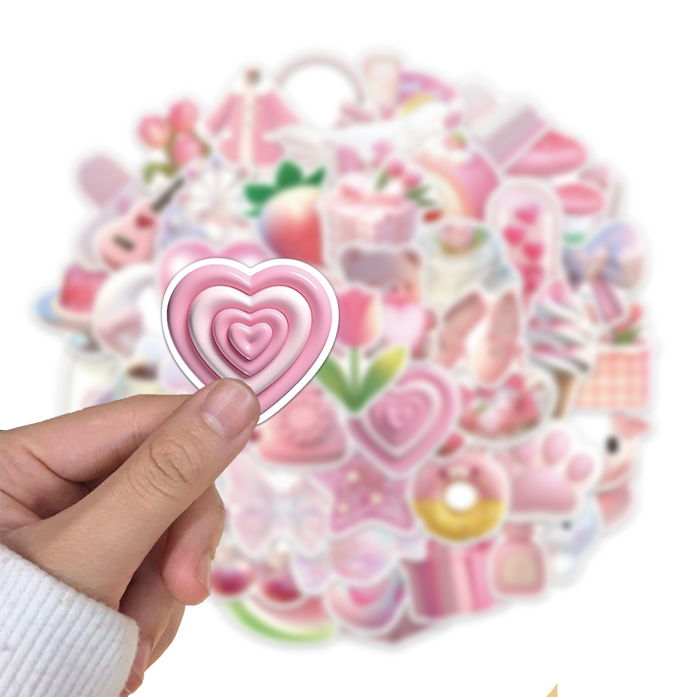 50PCS Korean 3D Pink Stickers  - đánh giá và giá Plastic Cup 50Pcs