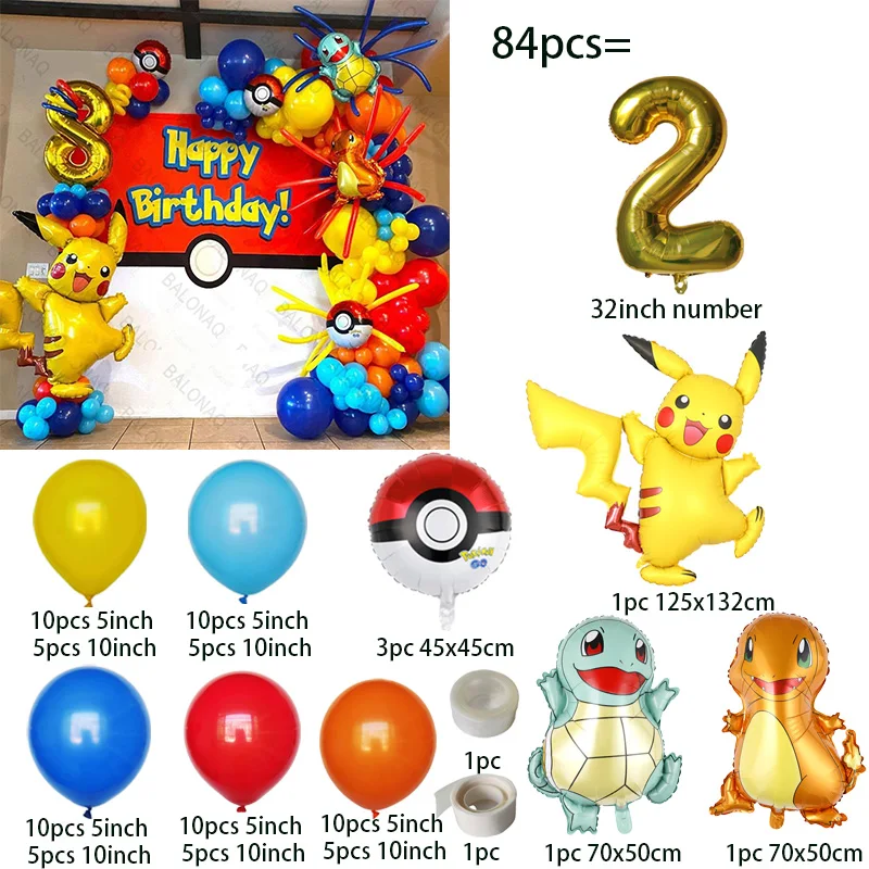 84pcs Pikachu Party Balloons G - đánh giá và giá Balloon Arch Kit