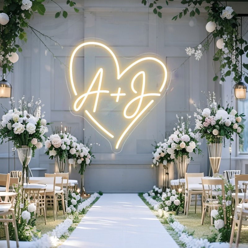 Custom Initials Heart LED Neon - đánh giá và giá Eve Party