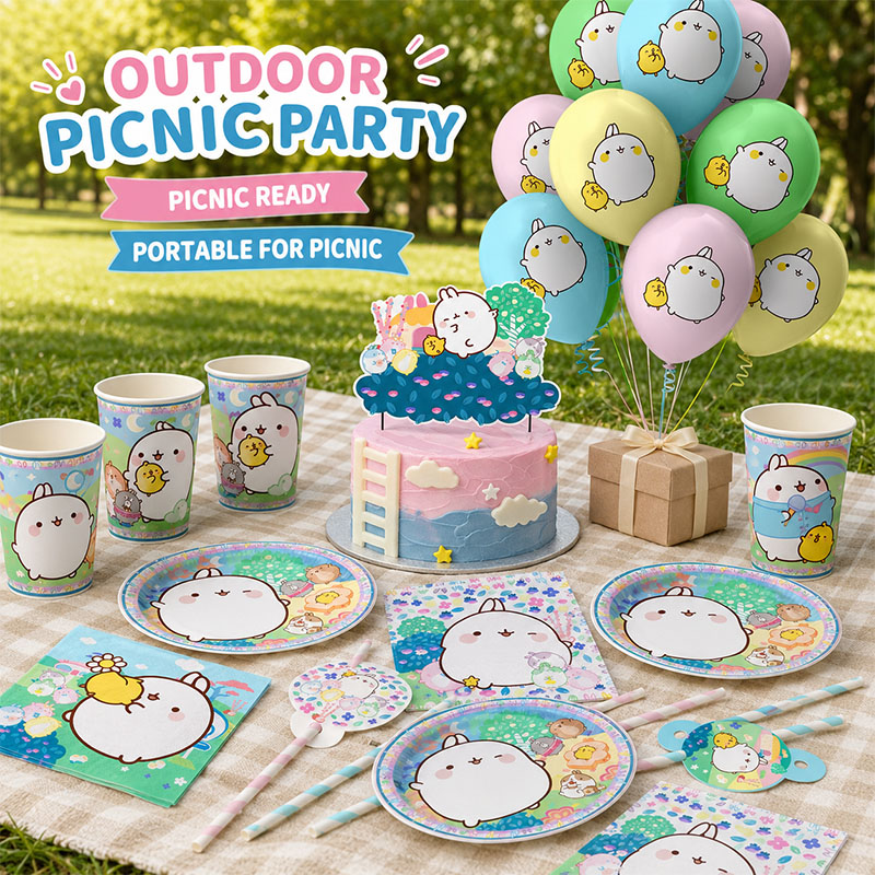Molang Cartoon Themed Party Su - đánh giá và giá Paper Straw Color