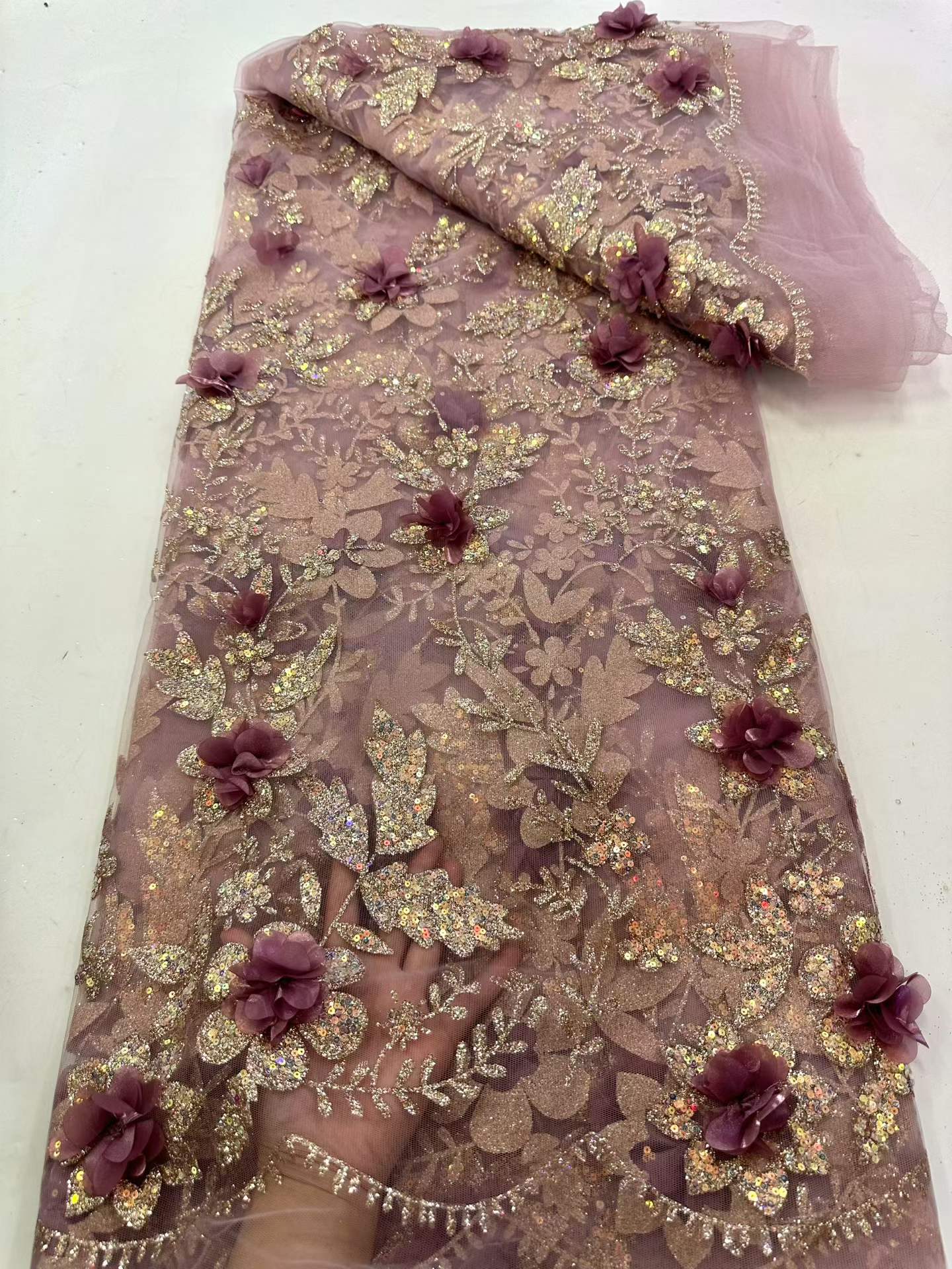 African Lace Fabric Embroidere - đánh giá và giá Glitter Tablecloth