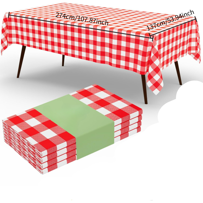 Rectangular Red White Checkere - đánh giá và giá Table Cloth Disposable