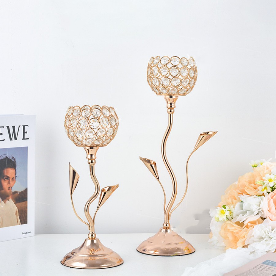 Gold Crystal Candle Holder, Ir - đánh giá và giá Centerpiece Stick