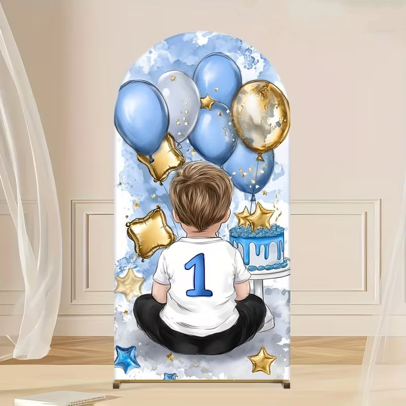 A Little Boy Pattern Arch Back - đánh giá và giá Dessert Table Backdrop