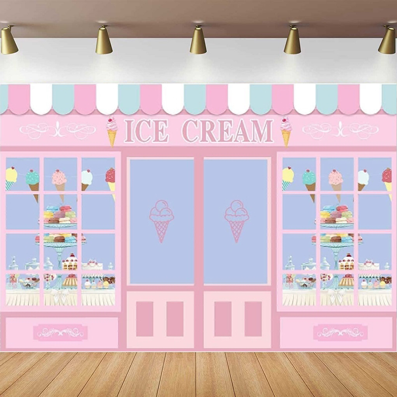 Ice Cream Theme Photography Ba - đánh giá và giá Dessert Table Backdrop